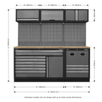 Modular Storage System Combo with Pressed Wood Worktop APMSSTACK14W
