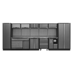 Storage System with Stainless Worktop 4.92m APMSSTACK15SS