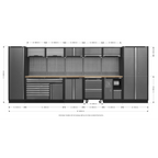 Storage System with Pressed Wood Worktop 4.92m APMSSTACK15W