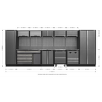 Storage System with Stainless Steel Worktop 4.92m APMSSTACK16SS