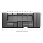 Storage System with Pressed Wood Worktop 4.92m APMSSTACK16W