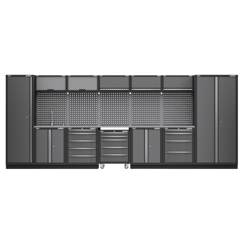 Storage System with Stainless Worktop 4.92m APMSSTACK17SS