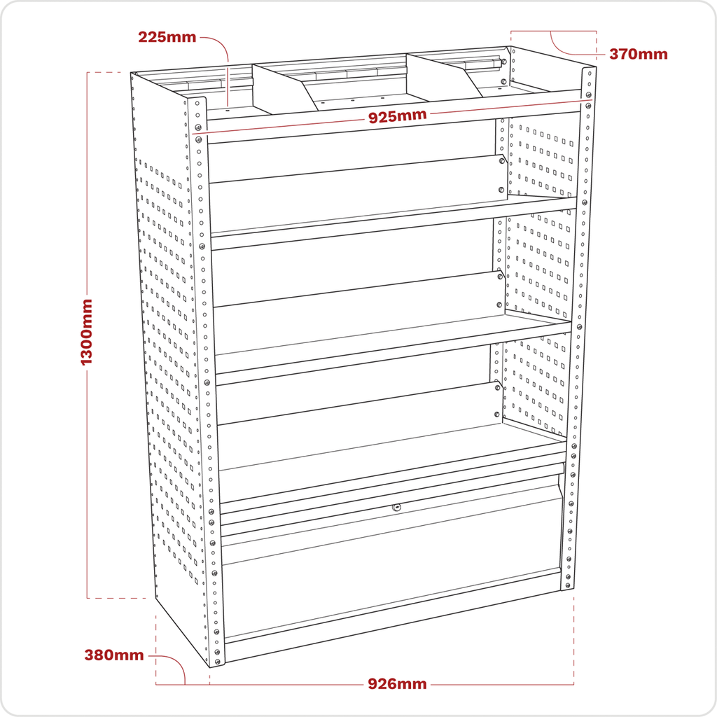 Modular Slanted Shelf Van Storage System APMSVCOMBO2