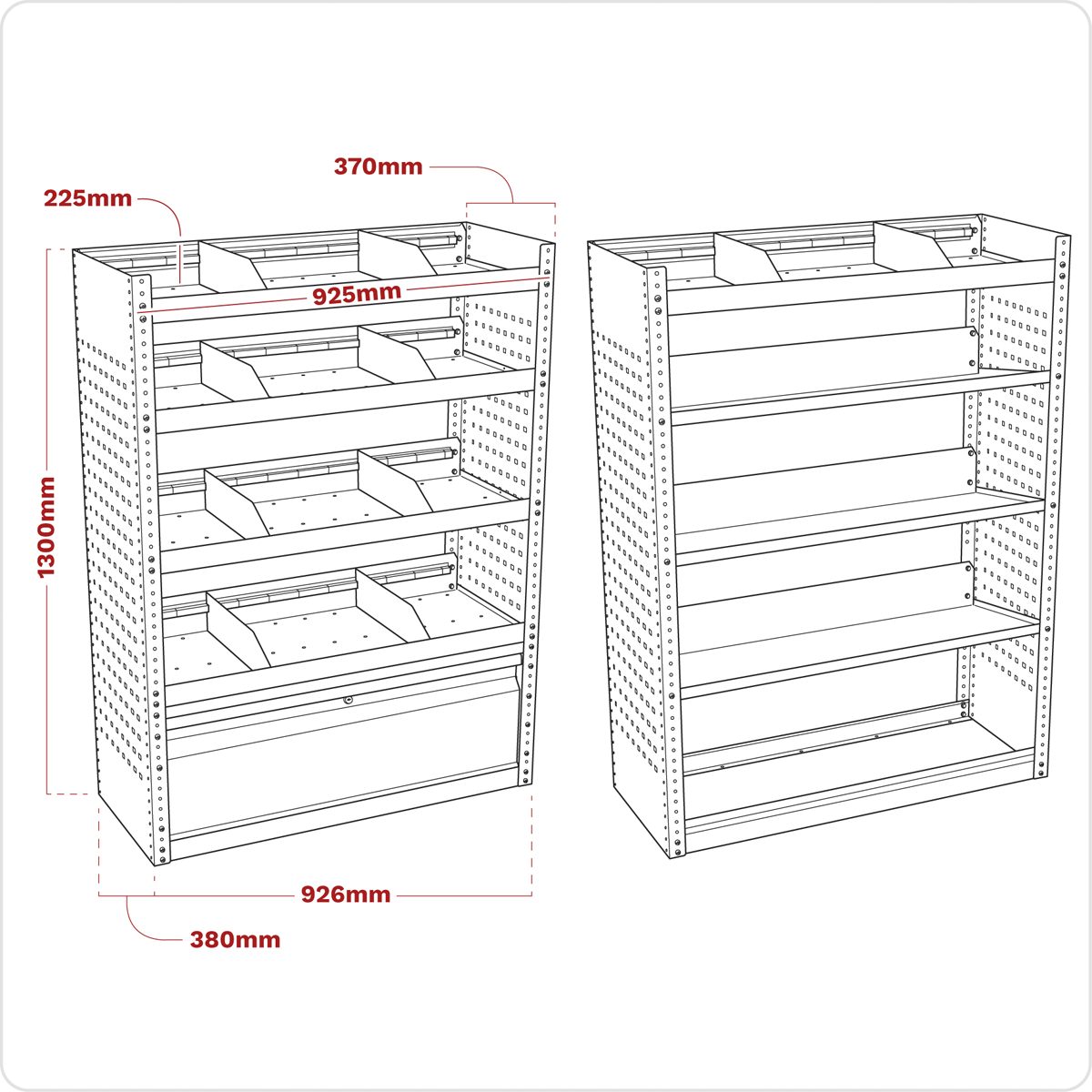 Modular Van Storage System Set 1.85m APMSVCOMBO3