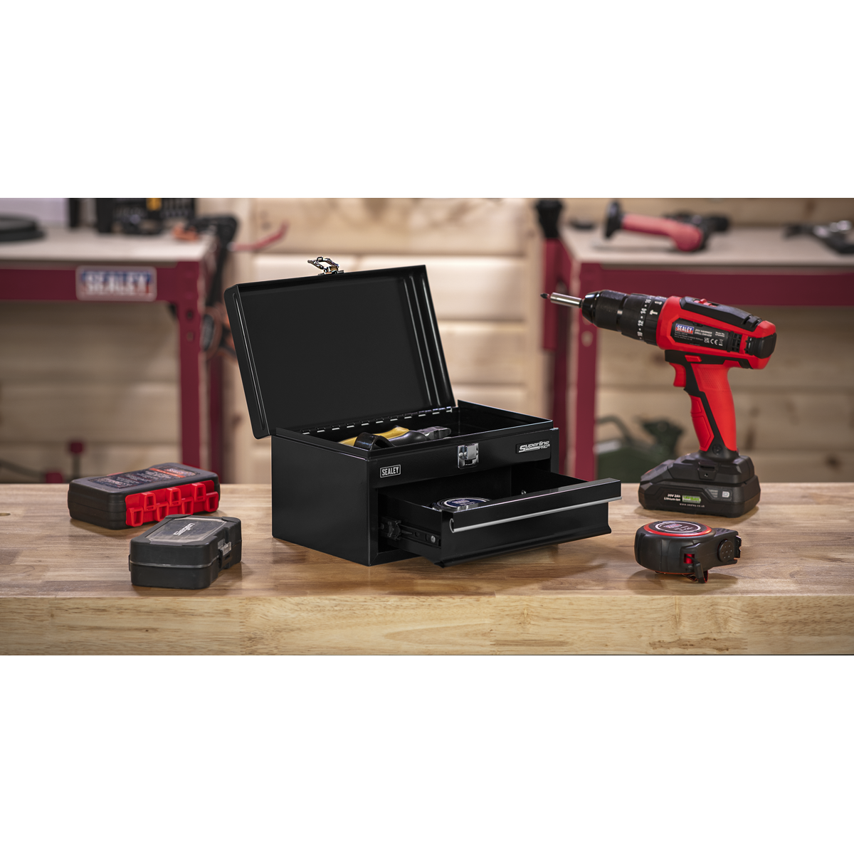 Mini Toolbox with Drawer - Black APMTB2