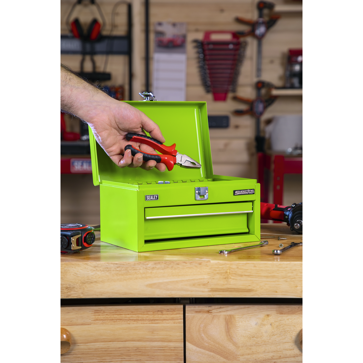 Mini Toolbox with Drawer - Green APMTB3