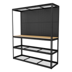 Heavy-Duty Modular Workbench with Racking & Pegboard 300kg Capacity Per Level APMWB1
