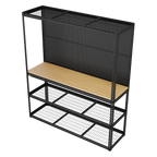 Heavy-Duty Modular Workbench with Racking & Pegboard 300kg Capacity Per Level APMWB1