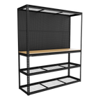 Heavy-Duty Modular Workbench with Racking & Pegboard 300kg Capacity Per Level APMWB1