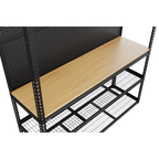 Heavy-Duty Modular Workbench with Racking & Pegboard 300kg Capacity Per Level APMWB1