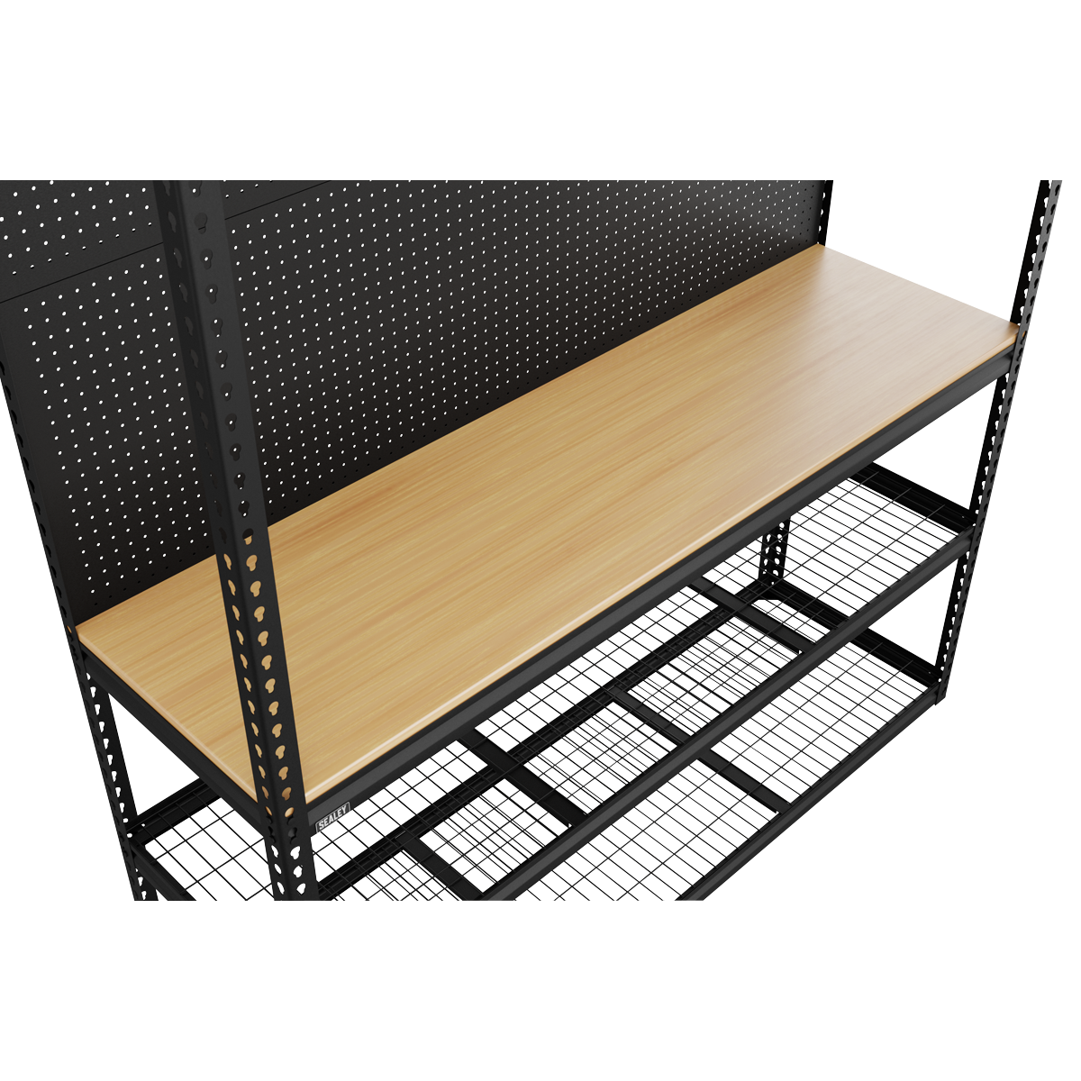Heavy-Duty Modular Workbench with Racking & Pegboard 300kg Capacity Per Level APMWB1