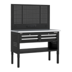 Modular Workbench with 4 Drawers Stainless Steel Worktop Adjustable Height 1265mm APMWB50COMBO2SS
