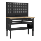 Modular Workbench with 4 Drawers Wooden Worktop Adjustable Height 1265mm APMWB50COMBO2W
