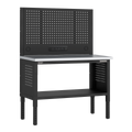 Modular Workbench with Pegboard Back Panel Stainless Steel Worktop Adjustable Height 1265mm APMWB50COMBOSS