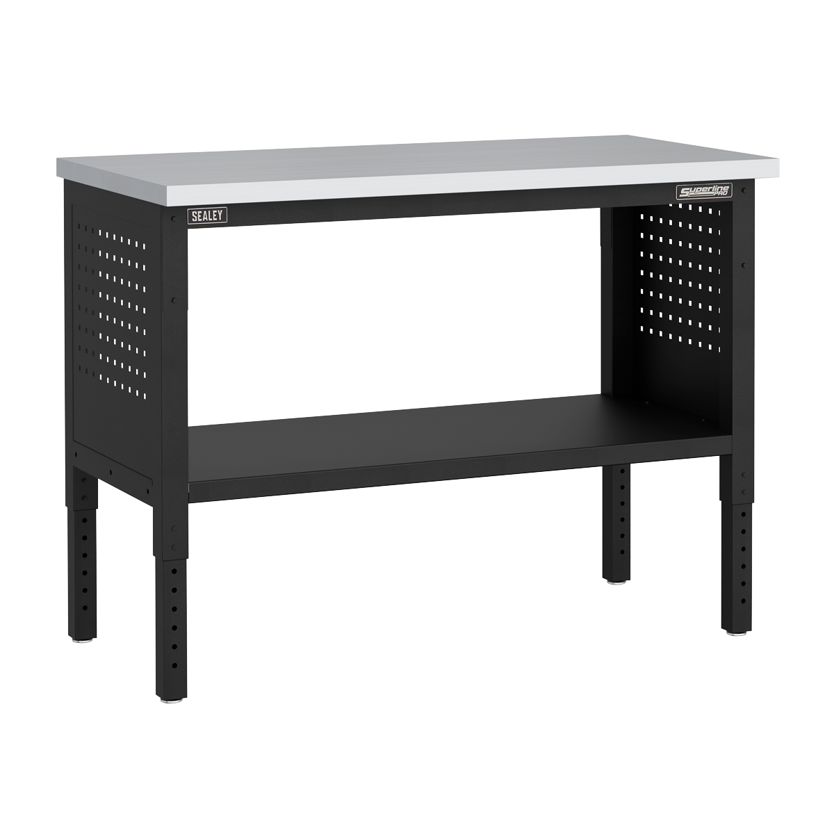 Modular Adjustable Height Workbench with Stainless Steel Worktop 1265mm APMWB50SS