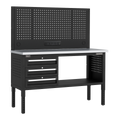 Modular Workbench with 3 Drawers Stainless Steel Worktop Adjustable Height 1525mm APMWB60COMBO1SS