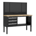Modular Workbench with 3 Drawers Wooden Worktop Adjustable Height 1525mm APMWB60COMBO1W