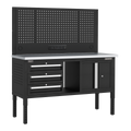 Modular Workbench with 3 Drawers & Cupboard Stainless Steel Worktop Adjustable Height 1525mm APMWB60COMBO2SS