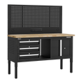 Modular Workbench with 3 Drawers & Cupboard Wooden Worktop Adjustable Height 1525mm APMWB60COMBO2W