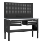 Modular Workbench with 4 Drawers Stainless Steel Worktop Adjustable Height 1525mm APMWB60COMBO3SS