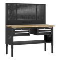 Modular Workbench with 4 Drawers Wooden Worktop Adjustable Height 1525mm APMWB60COMBO3W