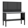 Modular Workbench with Pegboard Back Panel Stainless Steel Worktop Adjustable Height 1525mm APMWB60COMBOSS