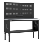 Modular Workbench with Pegboard Back Panel Stainless Steel Worktop Adjustable Height 1525mm APMWB60COMBOSS