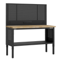 Modular Workbench with Pegboard Back Panel Wooden Worktop Adjustable Height 1525mm APMWB60COMBOW