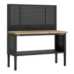 Modular Workbench with Pegboard Back Panel Wooden Worktop Adjustable Height 1525mm APMWB60COMBOW