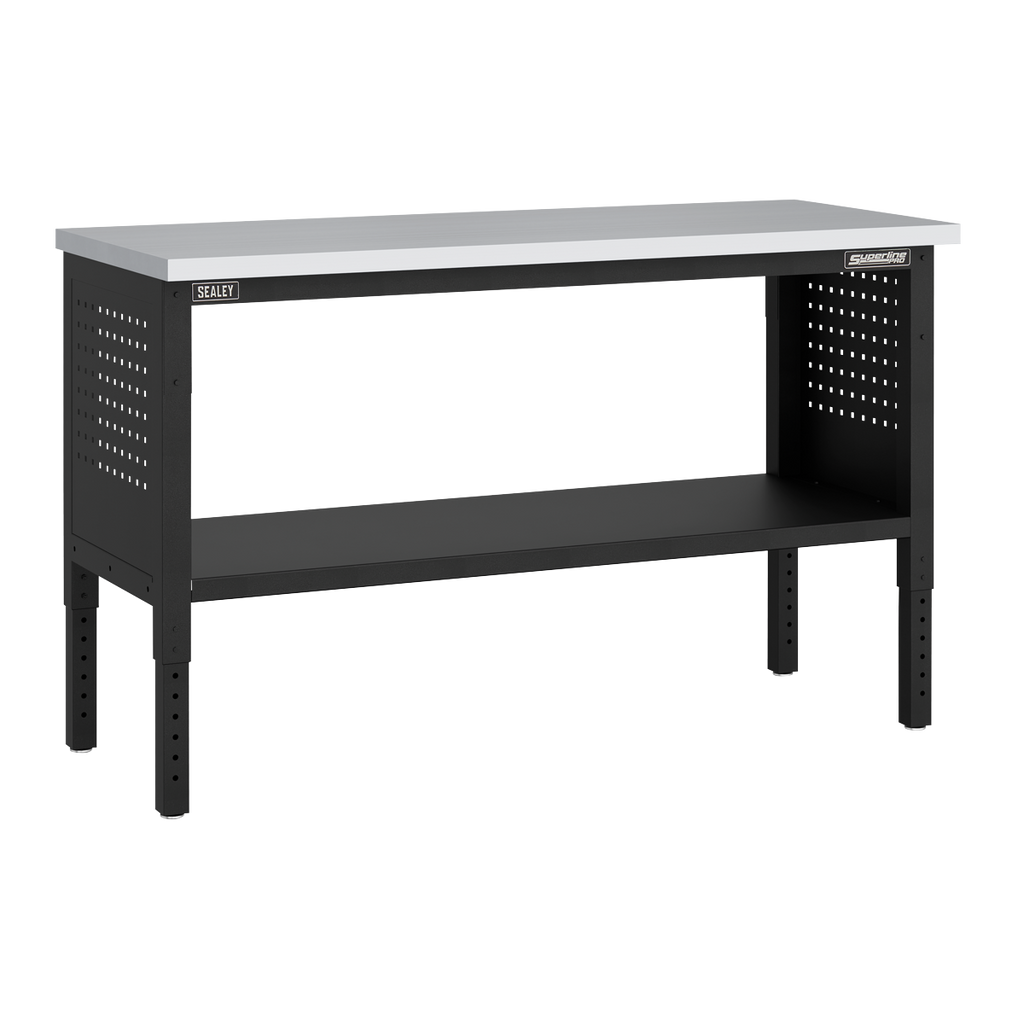 Modular Workbench with 3 Drawers & Cupboard Stainless Steel Worktop Adjustable Height 1525mm APMWB60COMBO2SS