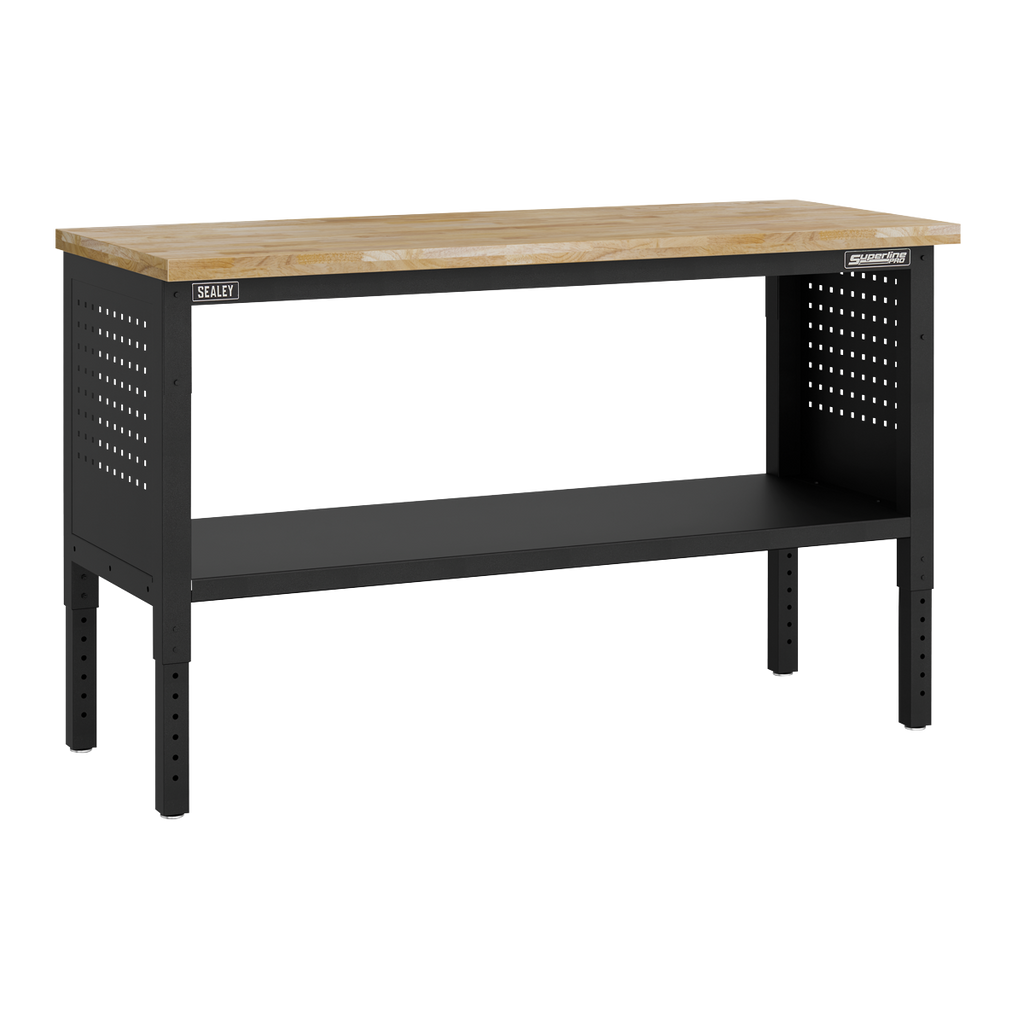Modular Workbench with 3 Drawers & Cupboard Wooden Worktop Adjustable Height 1525mm APMWB60COMBO2W
