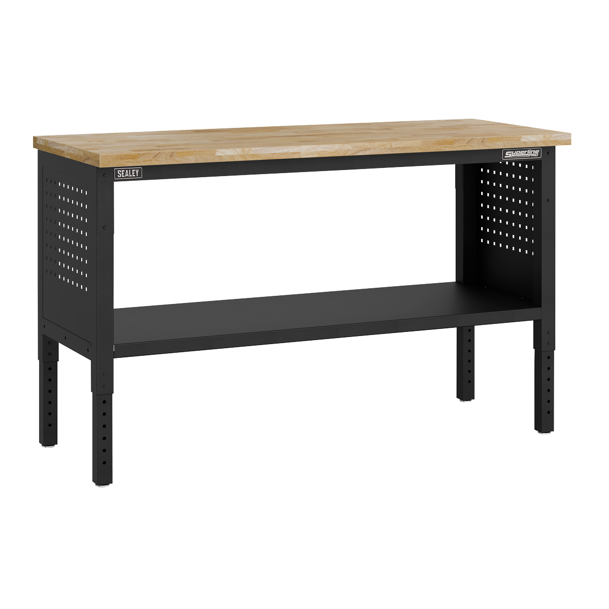 Modular Workbench with 3 Drawers & Cupboard Wooden Worktop Adjustable Height 1525mm APMWB60COMBO2W