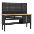Modular Workbench with 4 Drawers & Cupboard Wooden Worktop Adjustable Height 1830mm APMWB72COMBO1W