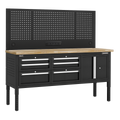 Modular Workbench with 6 Drawers & Cupboard Wooden Worktop Adjustable Height 1830mm APMWB72COMBO2W