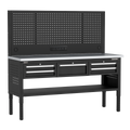 Modular Workbench with 5 Drawers Stainless Steel Worktop Adjustable Height 1830mm APMWB72COMBO3SS