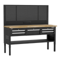 Modular Adjustable-Height Workbench with 5 Drawers & Wooden Worktop 1830mm APMWB72COMBO3W