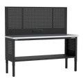Modular Workbench with Pegboard Back Panel Stainless Steel Worktop Adjustable Height 1830mm APMWB72COMBOSS