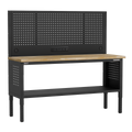 Modular Adjustable-Height Workbench with Pegboard Back Panel & Wooden Worktop 1830mm APMWB72COMBOW
