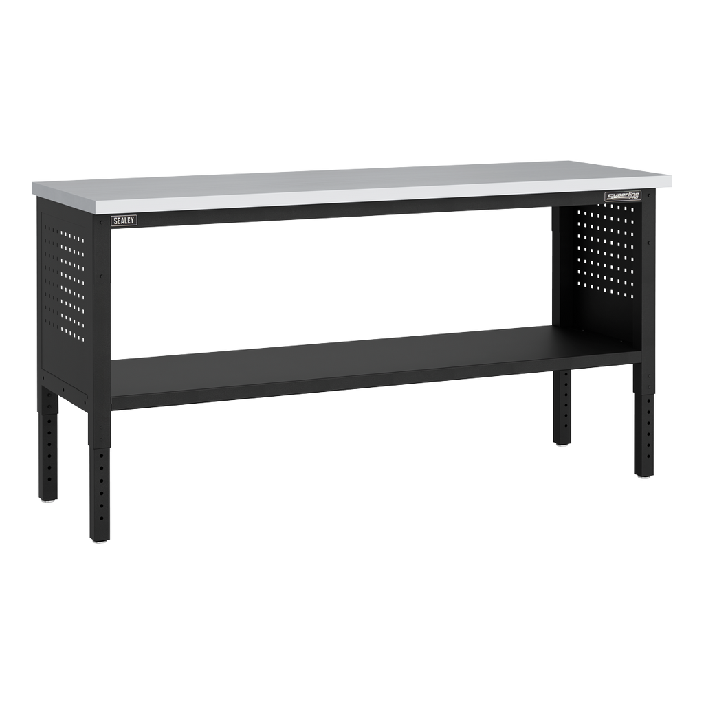 Modular Workbench with Stainless Steel Worktop Adjustable Height 1830mm APMWB72SS