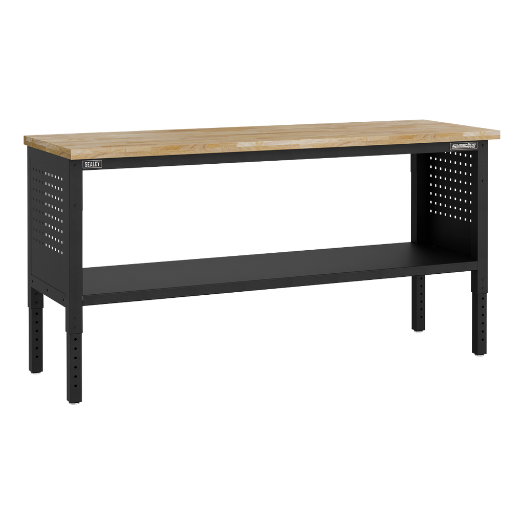 Modular Workbench with 6 Drawers & Cupboard Wooden Worktop Adjustable Height 1830mm APMWB72COMBO2W