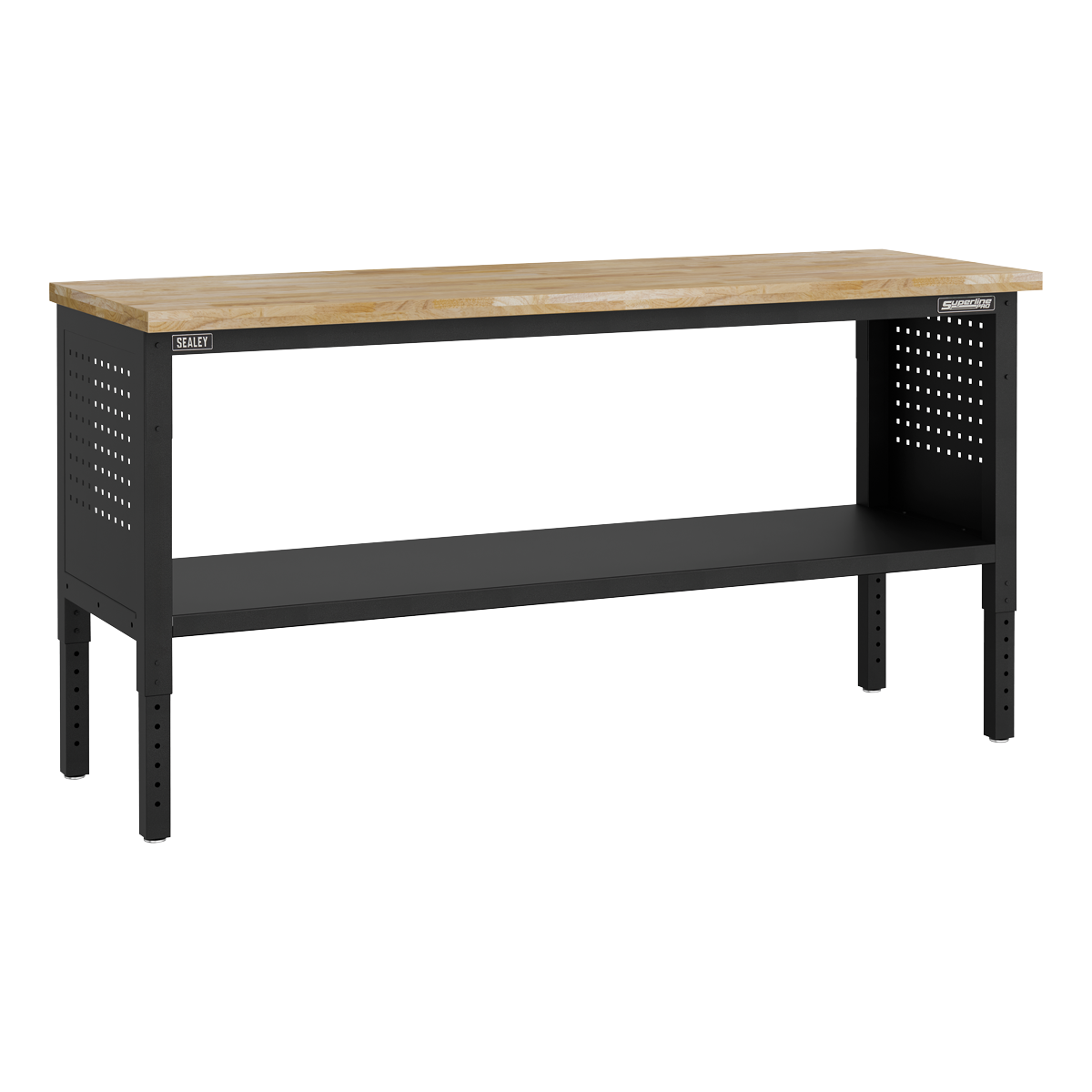Modular Workbench with 6 Drawers & Cupboard Wooden Worktop Adjustable Height 1830mm APMWB72COMBO2W
