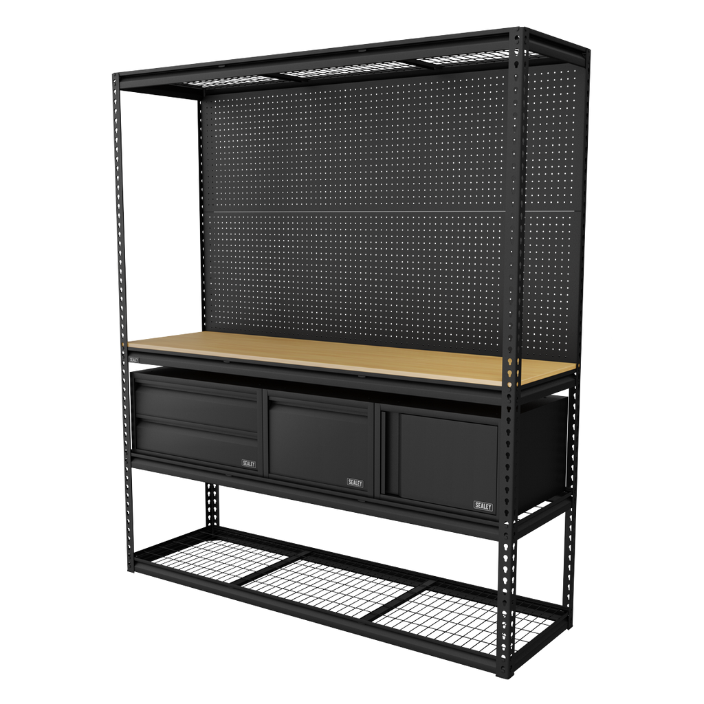 Heavy-Duty Modular Workbench & Racking Kit - 300kg Capacity Per Level APMWBCOMBO1