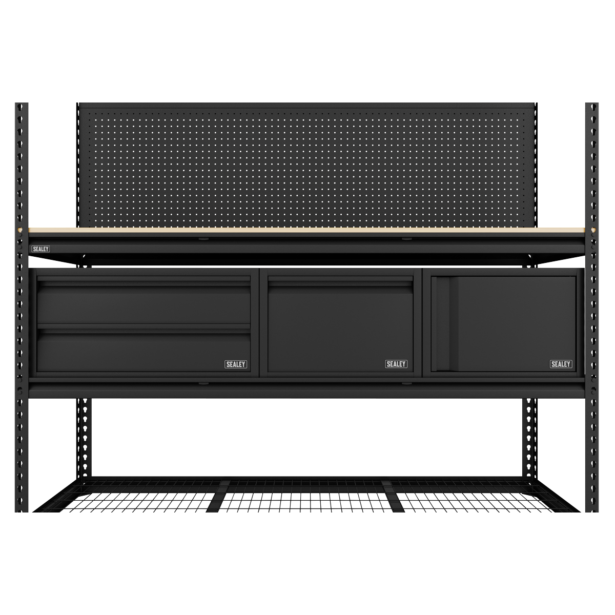 Heavy-Duty Modular Workbench & Racking Kit - 300kg Capacity Per Level APMWBCOMBO1