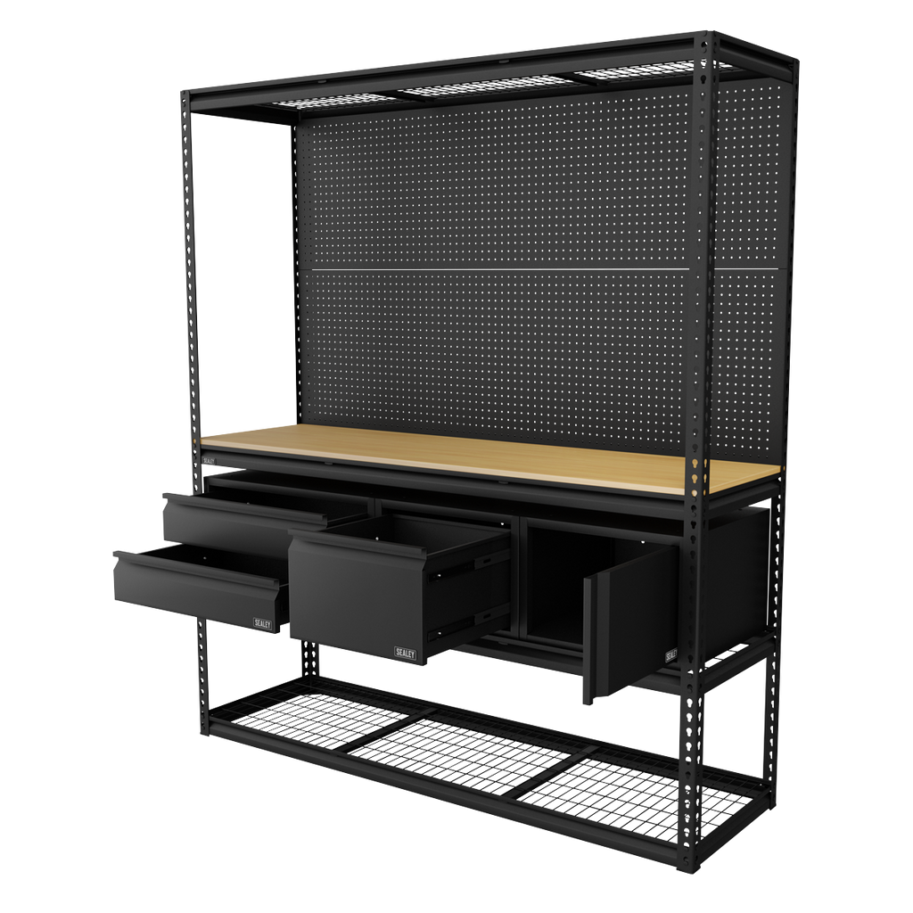 Heavy-Duty Modular Workbench & Racking Kit - 300kg Capacity Per Level APMWBCOMBO1