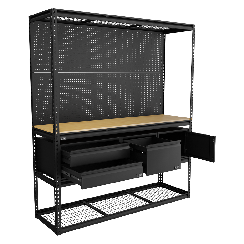 Heavy-Duty Modular Workbench & Racking Kit - 300kg Capacity Per Level APMWBCOMBO1