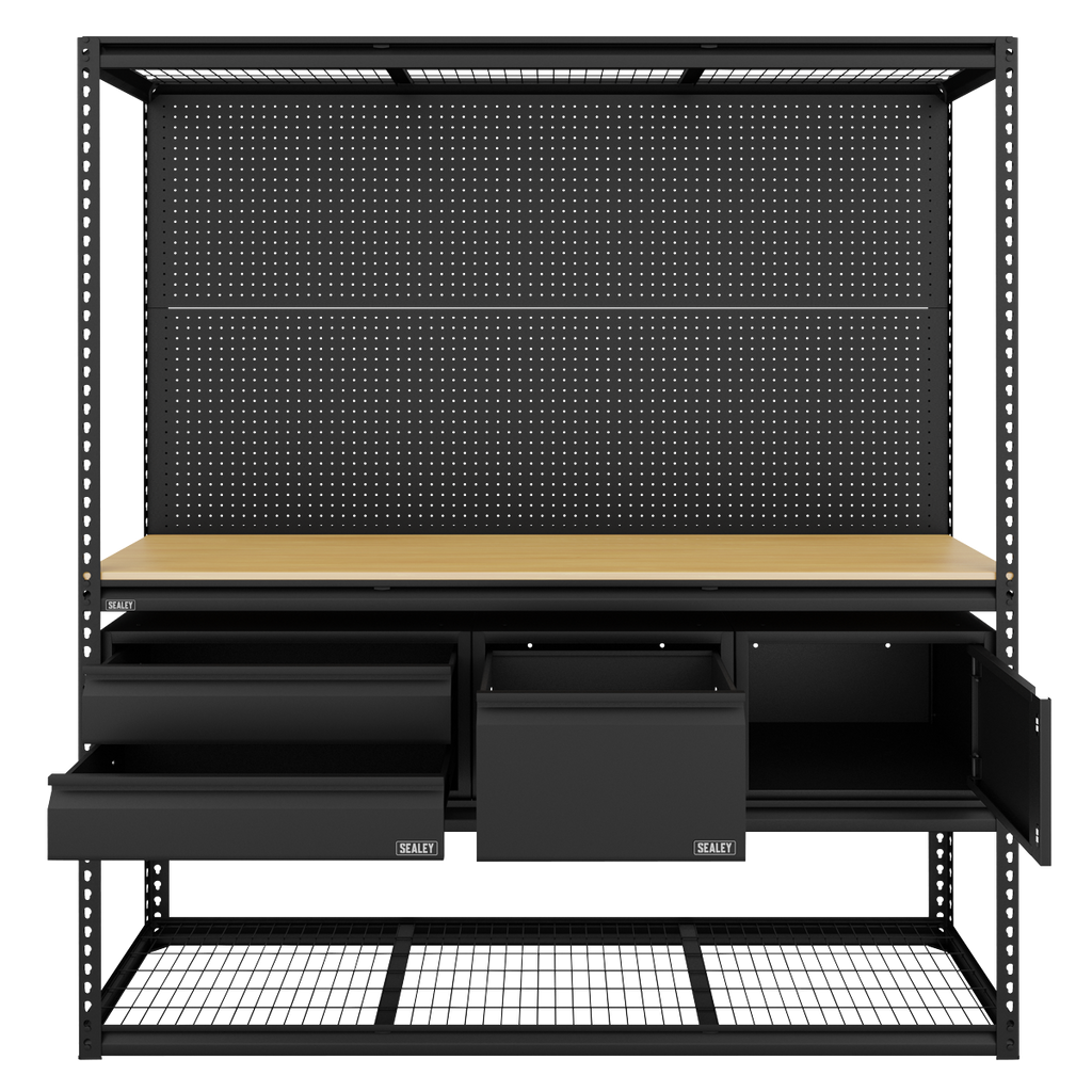 Heavy-Duty Modular Workbench & Racking Kit - 300kg Capacity Per Level APMWBCOMBO1