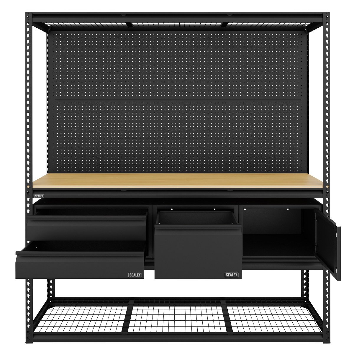 Heavy-Duty Modular Workbench & Racking Kit - 300kg Capacity Per Level APMWBCOMBO1