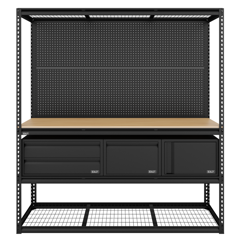 Heavy-Duty Modular Workbench & Racking Kit - 300kg Capacity Per Level APMWBCOMBO1