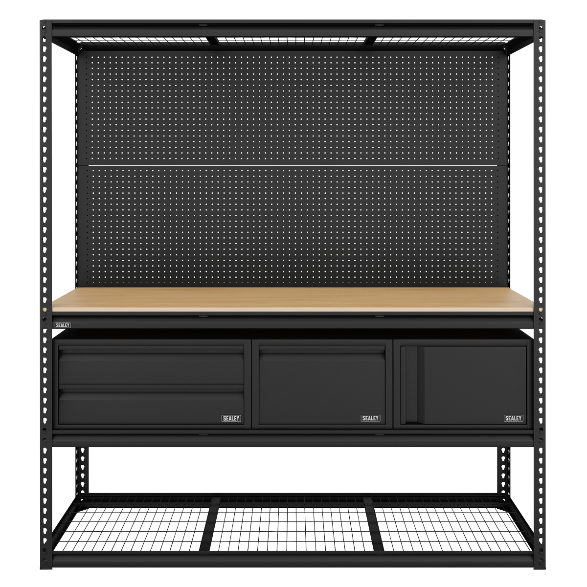Heavy-Duty Modular Workbench & Racking Kit - 300kg Capacity Per Level APMWBCOMBO1