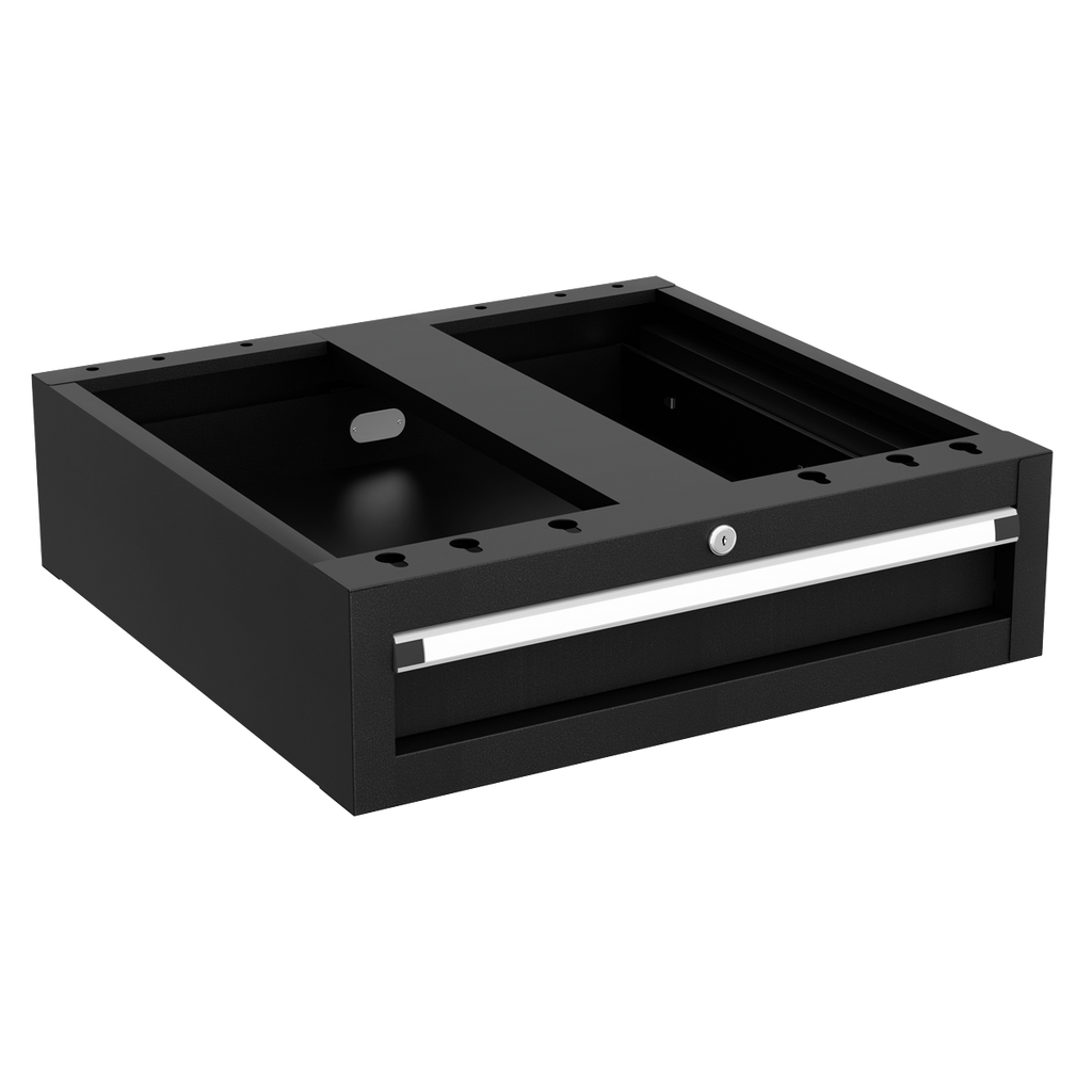 Modular Workbench with 3 Drawers & Cupboard Wooden Worktop Adjustable Height 1525mm APMWB60COMBO2W